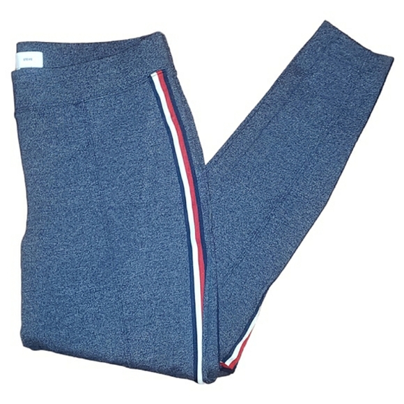 Old Navy Stevie Texture Blue Ponte Knit Side Stripes  High Waist Pants Large - Picture 11 of 16